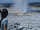 Fernanda admiring the geyser